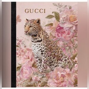 Gucci Pink Floral and Leopard Embellished Journal